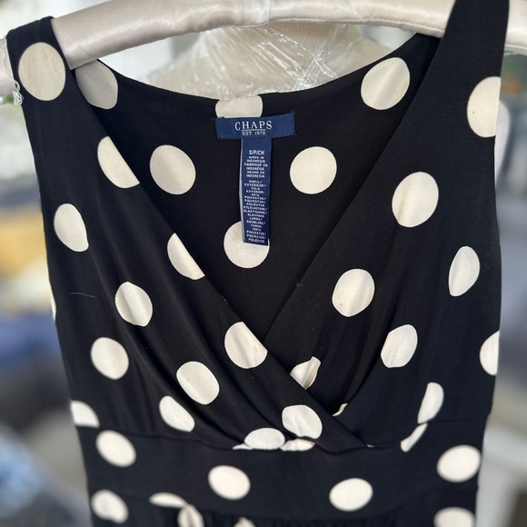 Chaps Black and White Polka Dot Dress - Picture 2 of 2